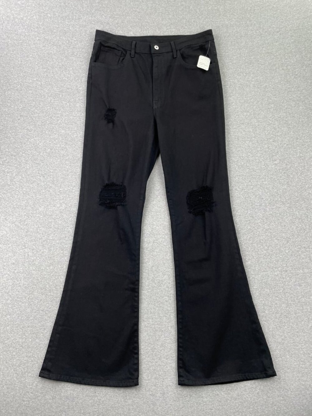 NWT NSF x Free People Mission High Waist Boot Flare Jeans Overdye Black Women 32